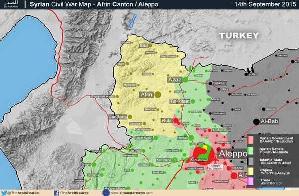 Aleppo map who controls what