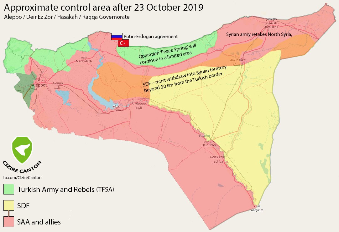 Map of Russia Turkey agreement